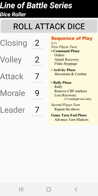 Line of Battle Dice Roller