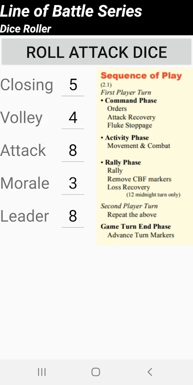 Line of Battle Dice Roller