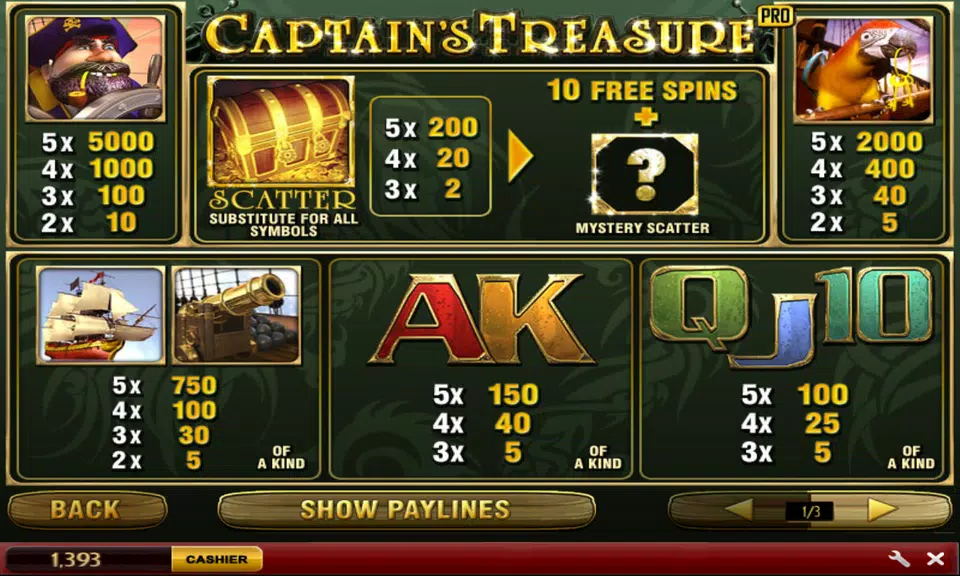 Captain&#039;s Treasure Slots