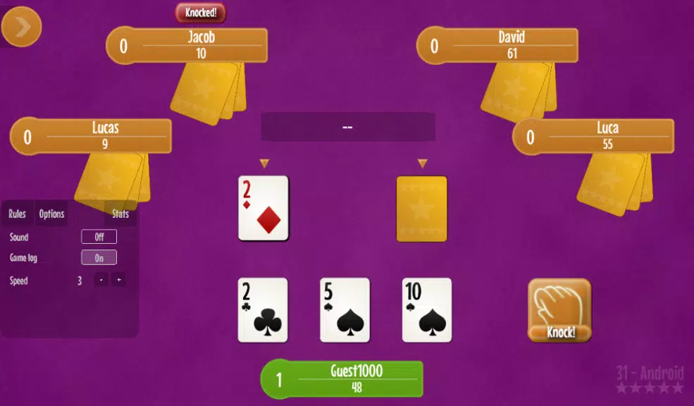 Thirty one - 31 card game.