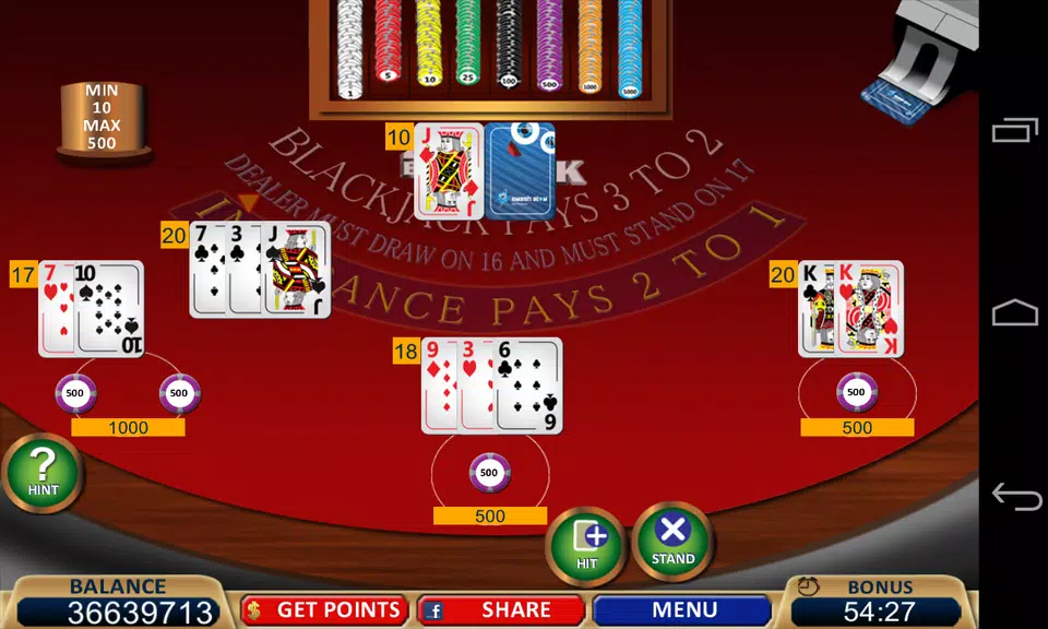 Blackjack 21+ Casino Card Game