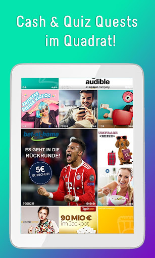 Kwizzmo - Cash & Quiz Quests im Quadrat!