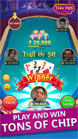 Teen Patti ZingPlay – Play with 1 hand